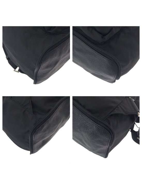 Prada Tessuto Black Silver Nylon Leather Backpack main image 4